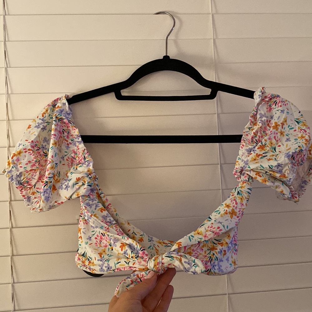 Lulus bikini top with sleeves.